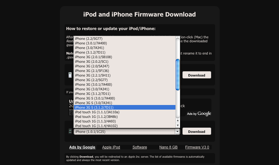 Firmware iPod/iPhone